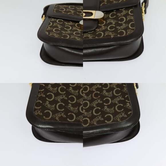 CELINE C Sulky Shoulder Bag Canvas Brown Gold - Picture 10 of 13